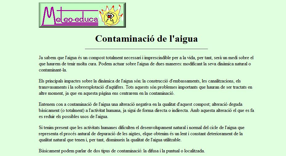 Contaminació de l'aigua | Recurso educativo 35721