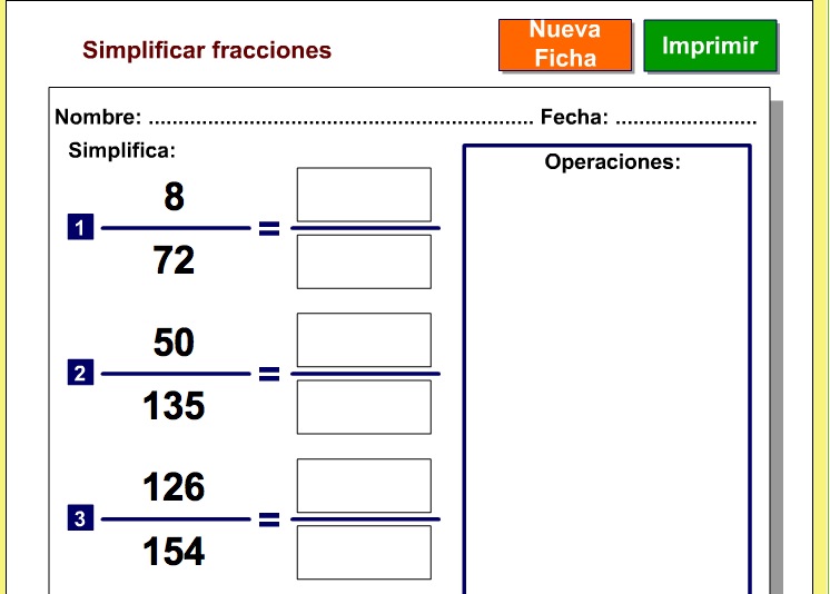 Simplificación de fracciones | Recurso educativo 38493