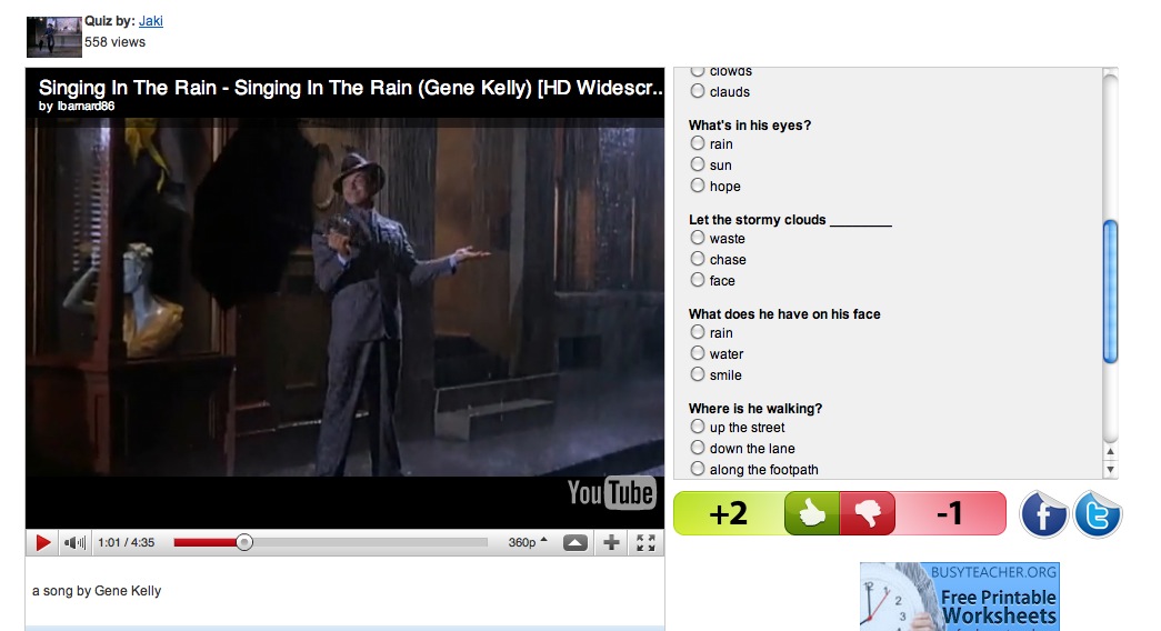 Video: Singing in the rain | Recurso educativo 38688