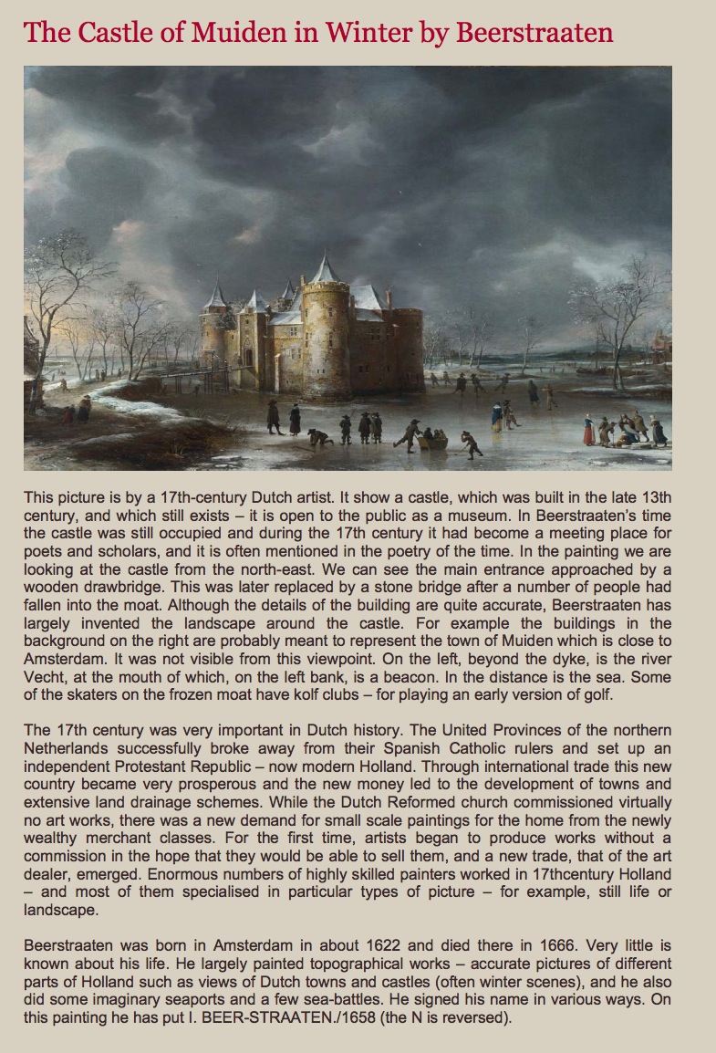 Painting: The Castle of Muiden in Winter | Recurso educativo 39539