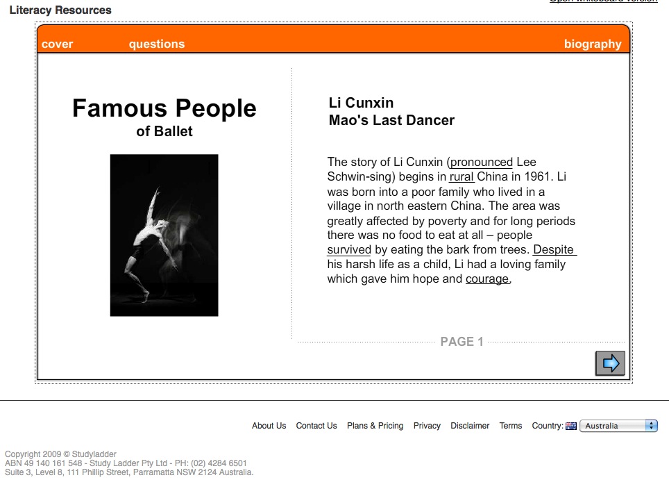 Famous People of Ballet: Li Cunxin, Mao's Last Dancer | Recurso educativo 42149