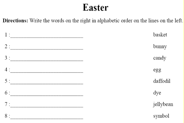 Easter alphabet order | Recurso educativo 42737