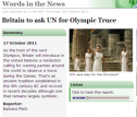 Britain to ask UN for Olympic Truce | Recurso educativo 71588