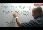 Ecuación con logaritmos de diferentes bases - Logarithmic equation with | Recurso educativo 112866