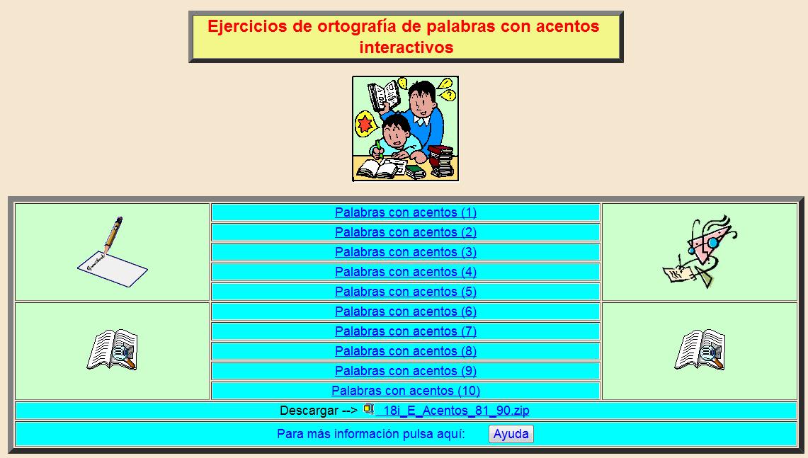 Ejercicios interactivos  de ortografía - acentos | Recurso educativo 36507