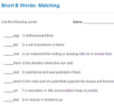 Short E words: Matching | Recurso educativo 68766