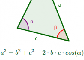 Teorema del coseno o de los cosenos: enunciado, demostración y problemas | Recurso educativo 767793
